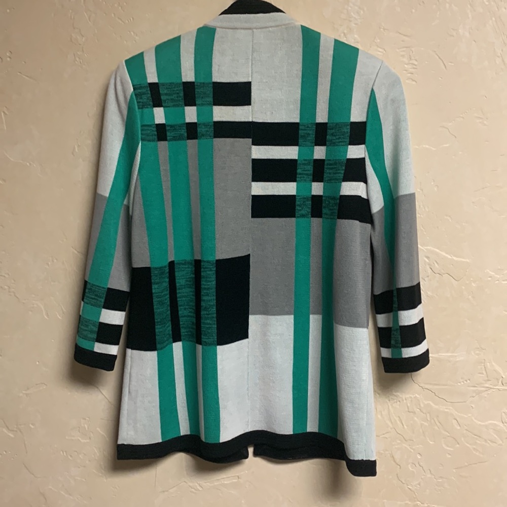 Misook Color block knit jacket - Picture 2 of 4